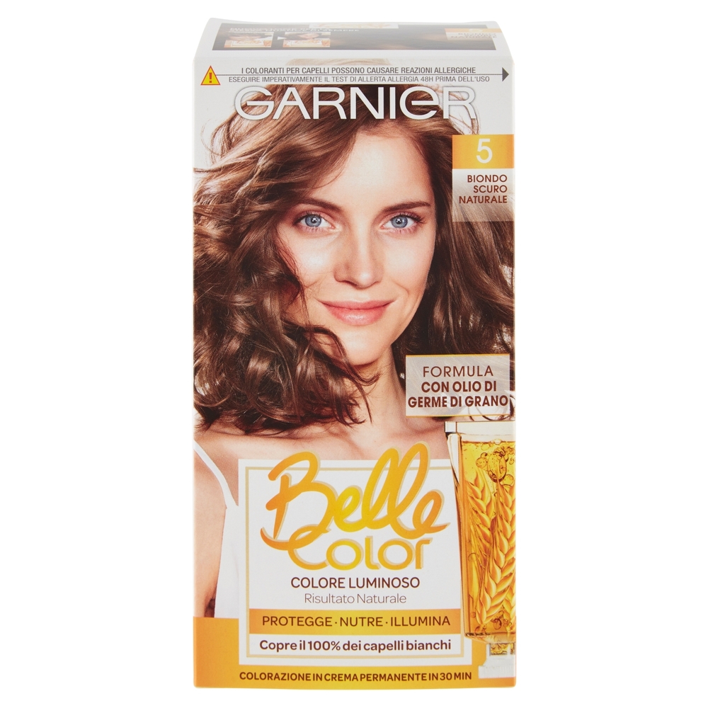 Garnier Belle Color Colore Luminoso, Tinta per Capelli Bianchi 5 Biondo Scuro Naturale